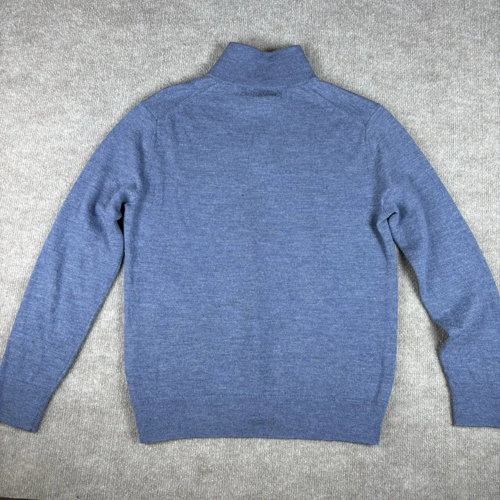Banana Republic 100% Merino Wool 1/4 Zip Sweater Blue Men's Small S Pullover